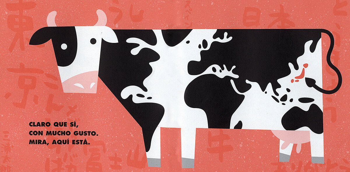 Das Bild zeigt eine Kuh dessen Flecken die Weltkarte darstellen.